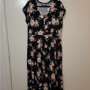 Long flower stretchy dress